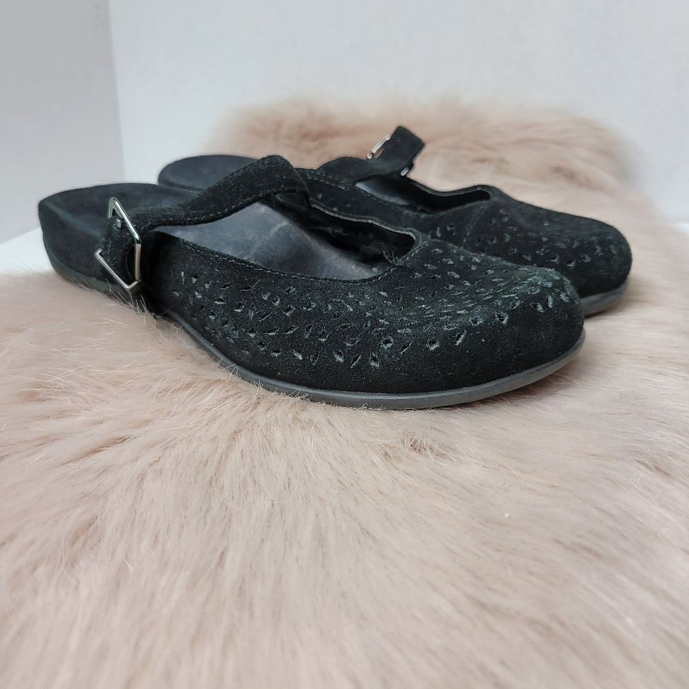 Vionic Lidia Clogs Mary Jane Buckle Black Womens Shoes Size 7